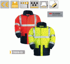 Fluo PU esőkabát, 170g/m?, 3M csíkokkal